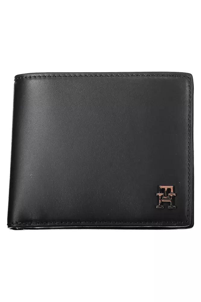 Tommy Hilfiger Black Leather Men Wallet - Arichezz.store