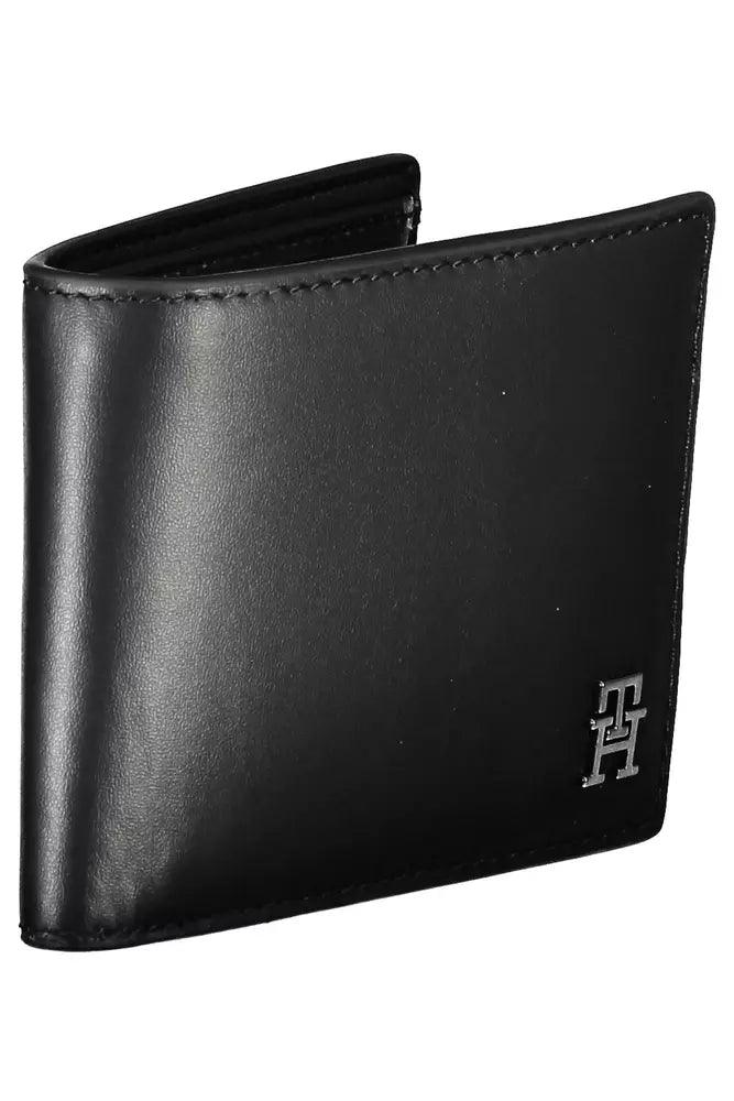 Tommy Hilfiger Black Leather Men Wallet - Arichezz.store