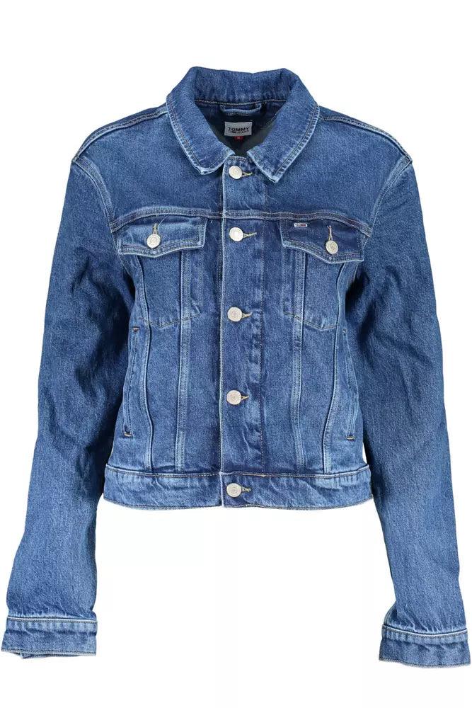 Tommy Hilfiger Blue Cotton Women Jacket - Arichezz.store