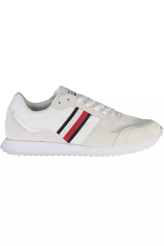 Tommy Hilfiger White Polyester Men Sneaker - Arichezz.store