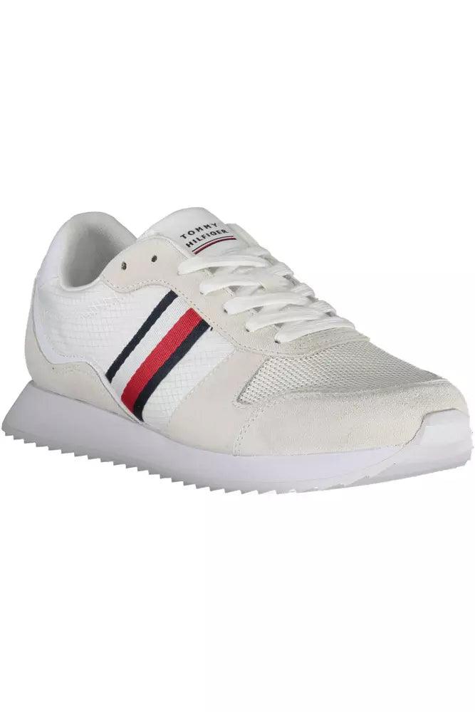 Tommy Hilfiger White Polyester Men Sneaker - Arichezz.store