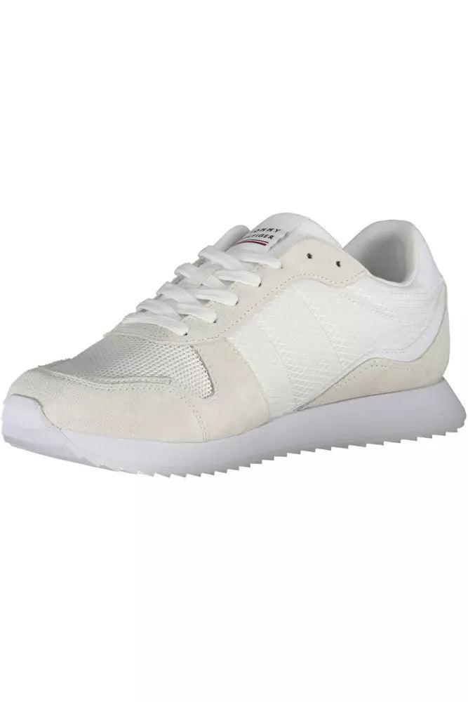 Tommy Hilfiger White Polyester Men Sneaker - Arichezz.store