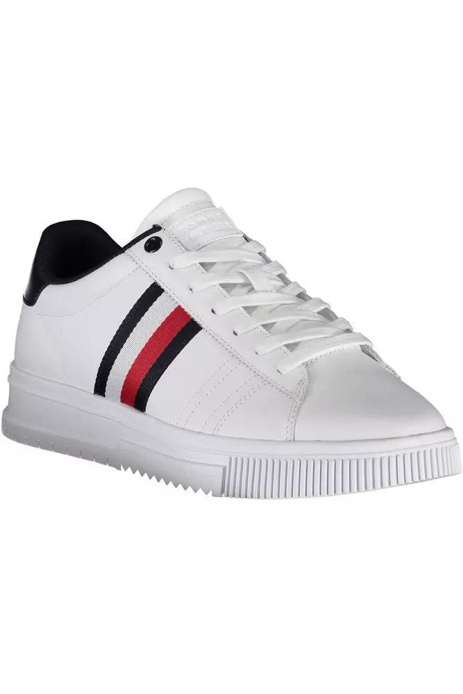 Tommy Hilfiger White Leather Men's Sneakers - Arichezz.store