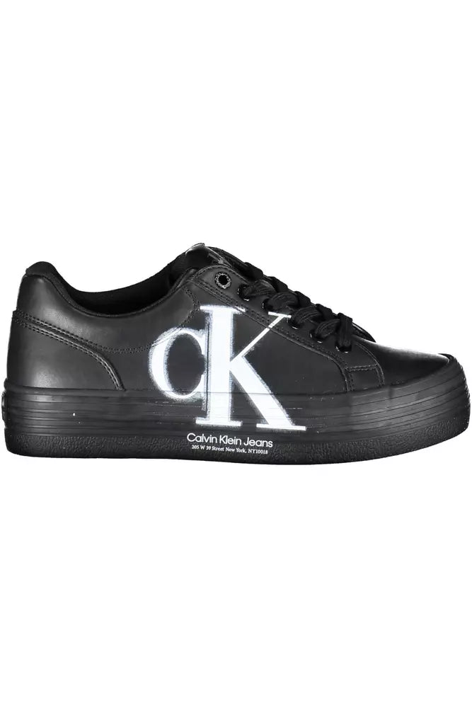 Calvin Klein Black Leather Women Sneaker - Arichezz.store