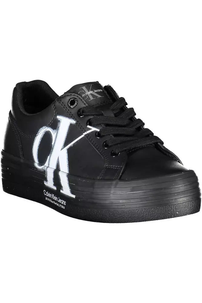 Calvin Klein Black Leather Women Sneaker - Arichezz.store