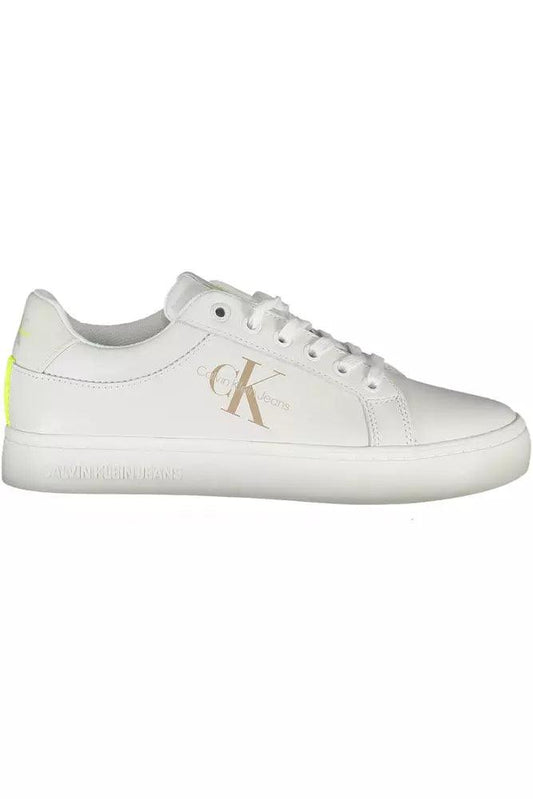 Calvin Klein Women's White Leather Sneakers - Arichezz.store