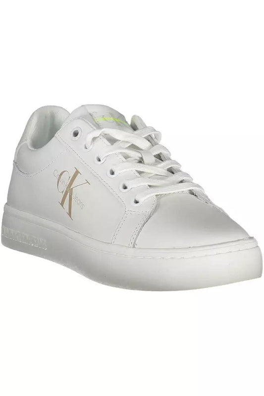 Calvin Klein Women's White Leather Sneakers - Arichezz.store