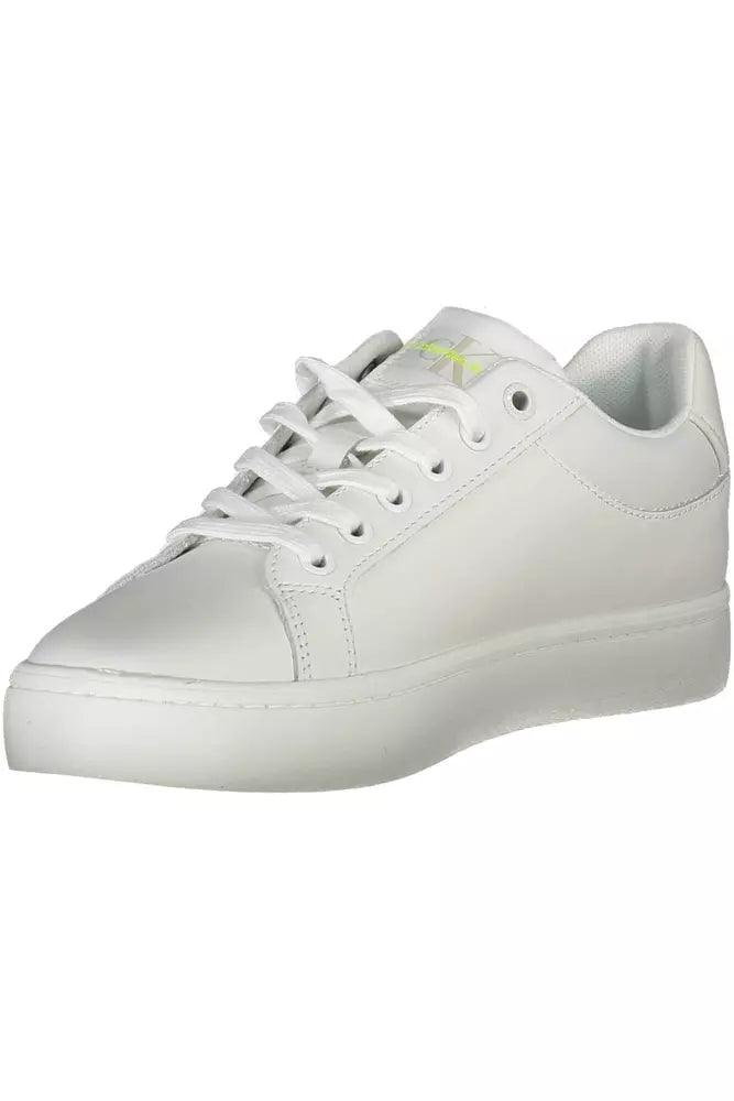 Calvin Klein Women's White Leather Sneakers - Arichezz.store