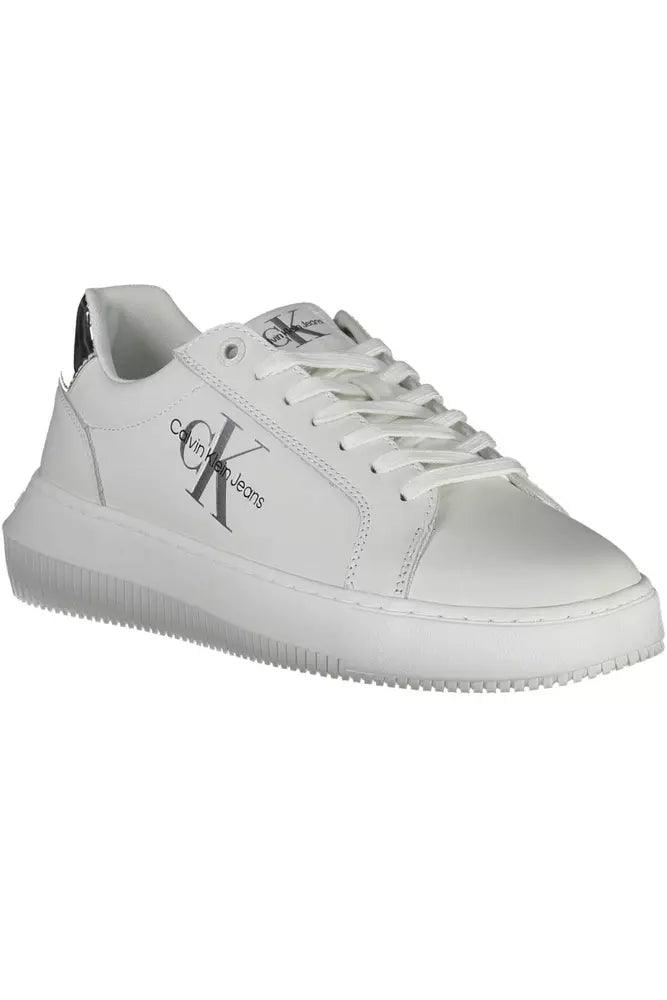 Calvin Klein White Leather Women Sneaker - Arichezz.store