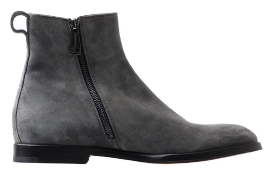 Dolce & Gabbana Elegant Gray Chelsea Leather Boots - Arichezz.store