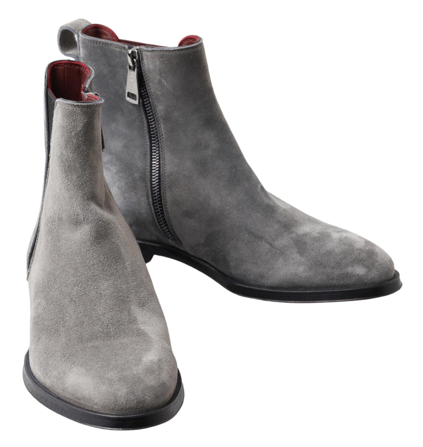 Dolce & Gabbana Elegant Gray Chelsea Leather Boots - Arichezz.store