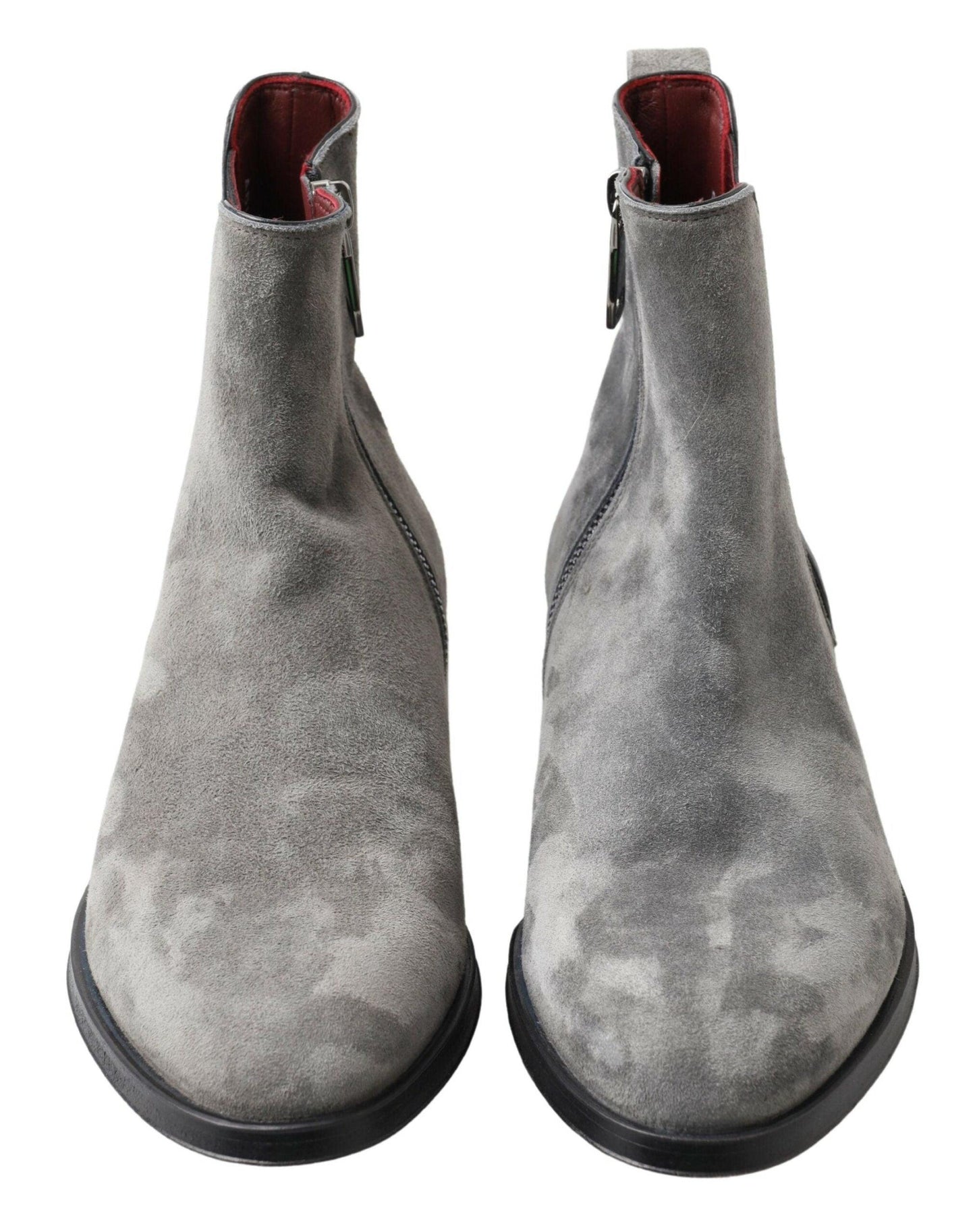 Dolce & Gabbana Elegant Gray Chelsea Leather Boots - Arichezz.store