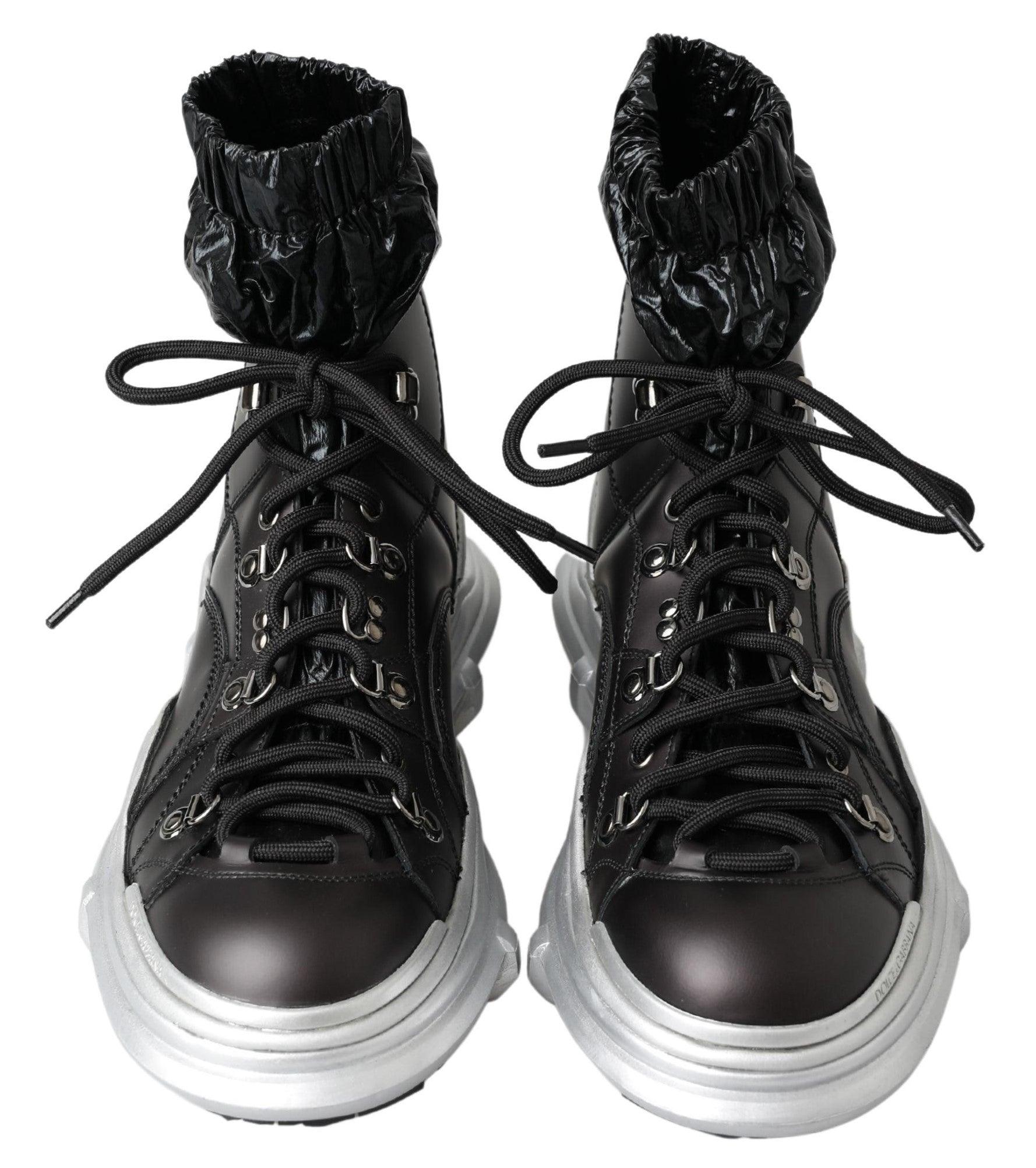 Dolce & Gabbana Black High Top Sneaker Bootie - Arichezz.store