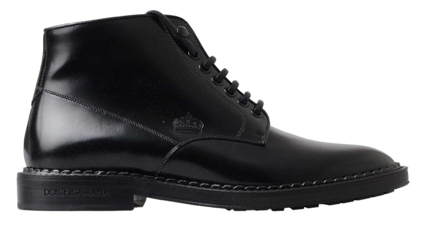 Dolce & Gabbana Elegant Black Leather Men's Boots - Arichezz.store