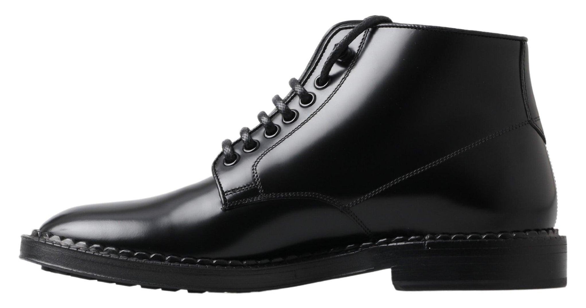 Dolce & Gabbana Elegant Black Leather Men's Boots - Arichezz.store