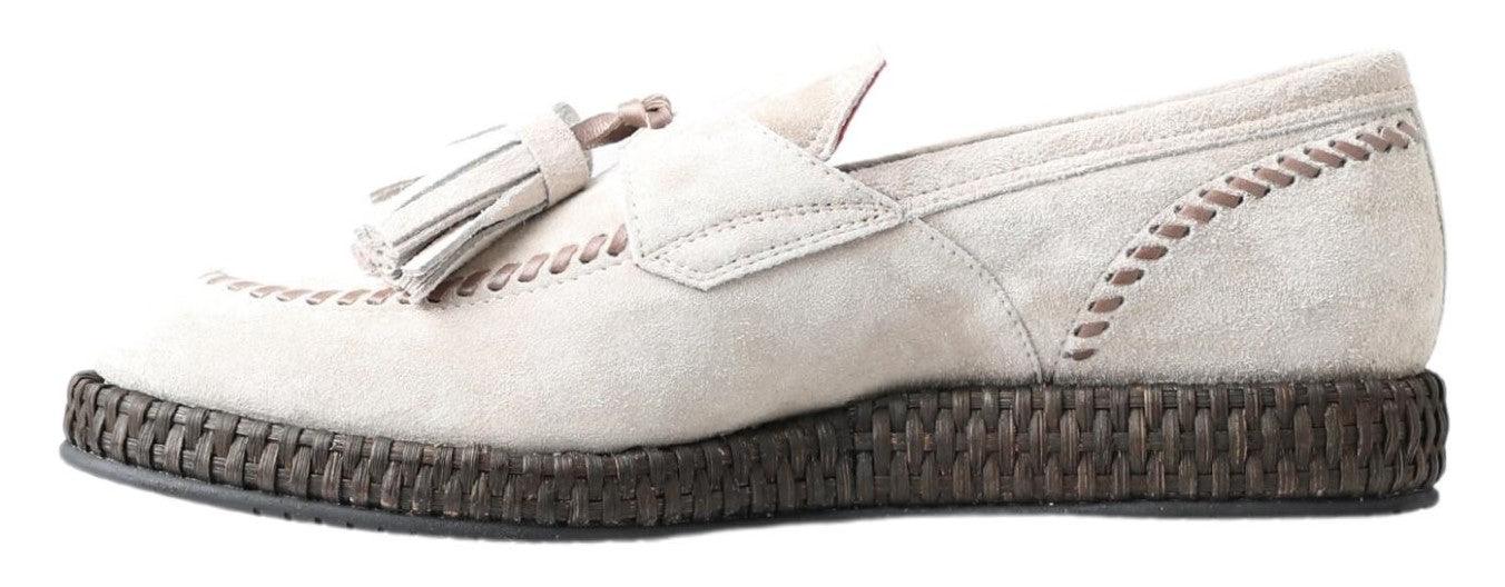 Dolce & Gabbana Elegant Ivory Leather Espadrilles - Arichezz.store