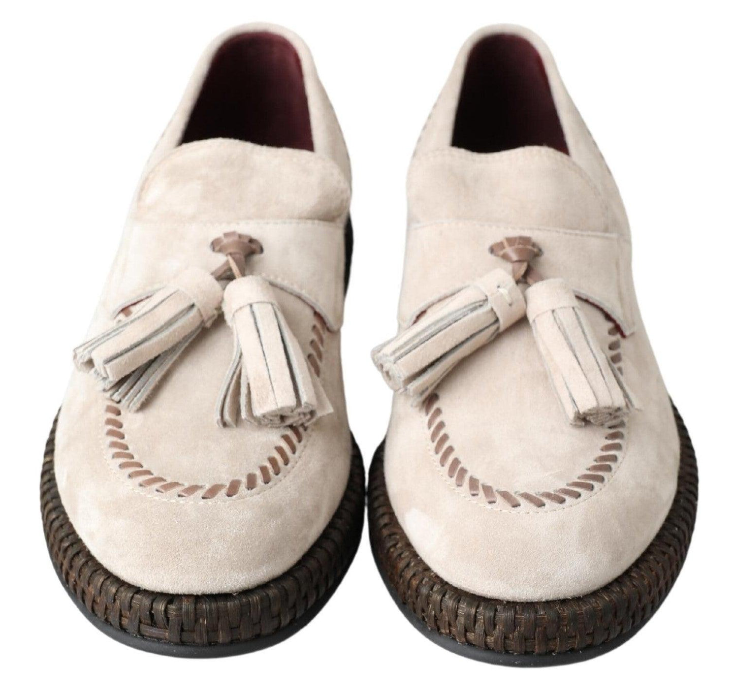 Dolce & Gabbana Elegant Ivory Leather Espadrilles - Arichezz.store