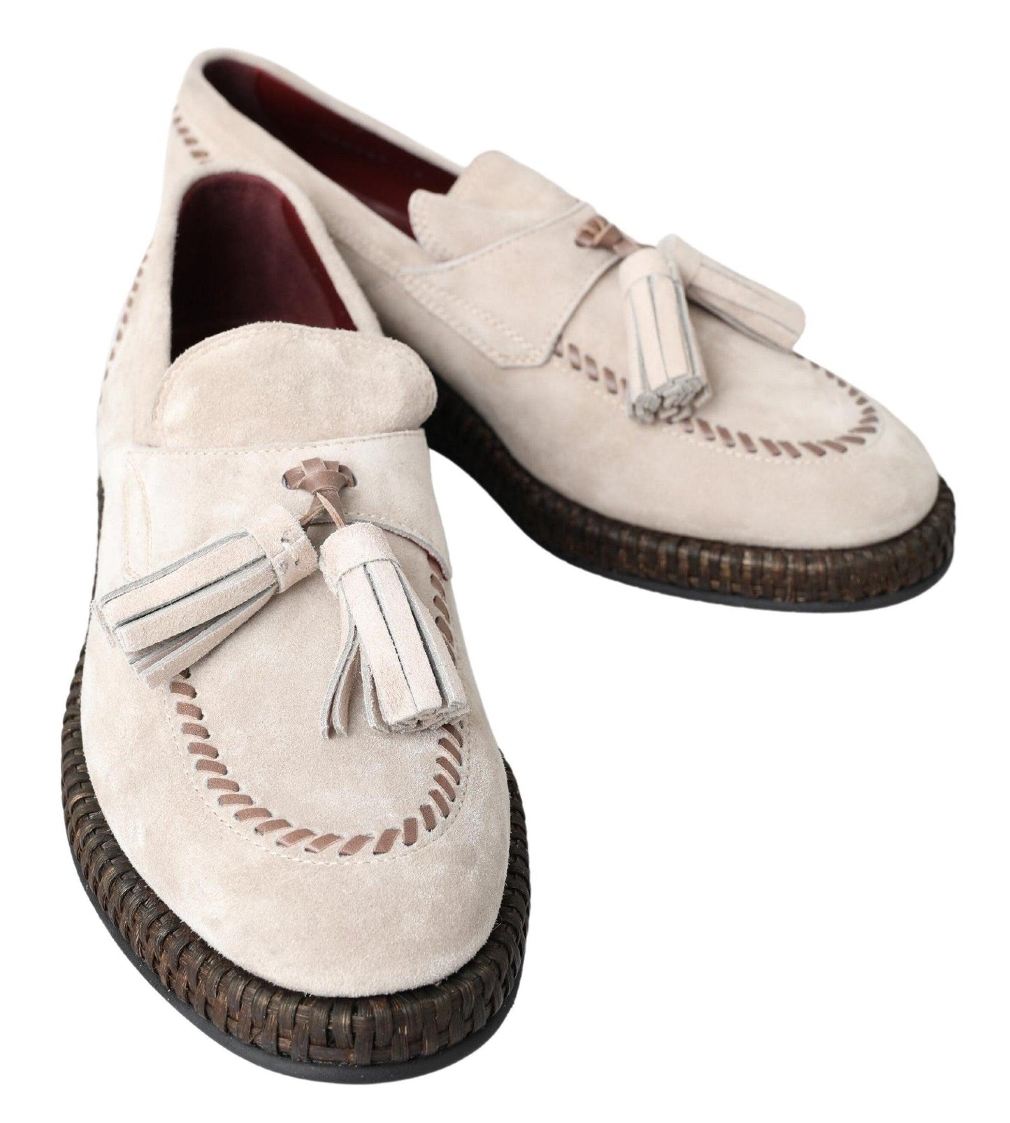 Dolce & Gabbana Elegant Ivory Leather Espadrilles - Arichezz.store