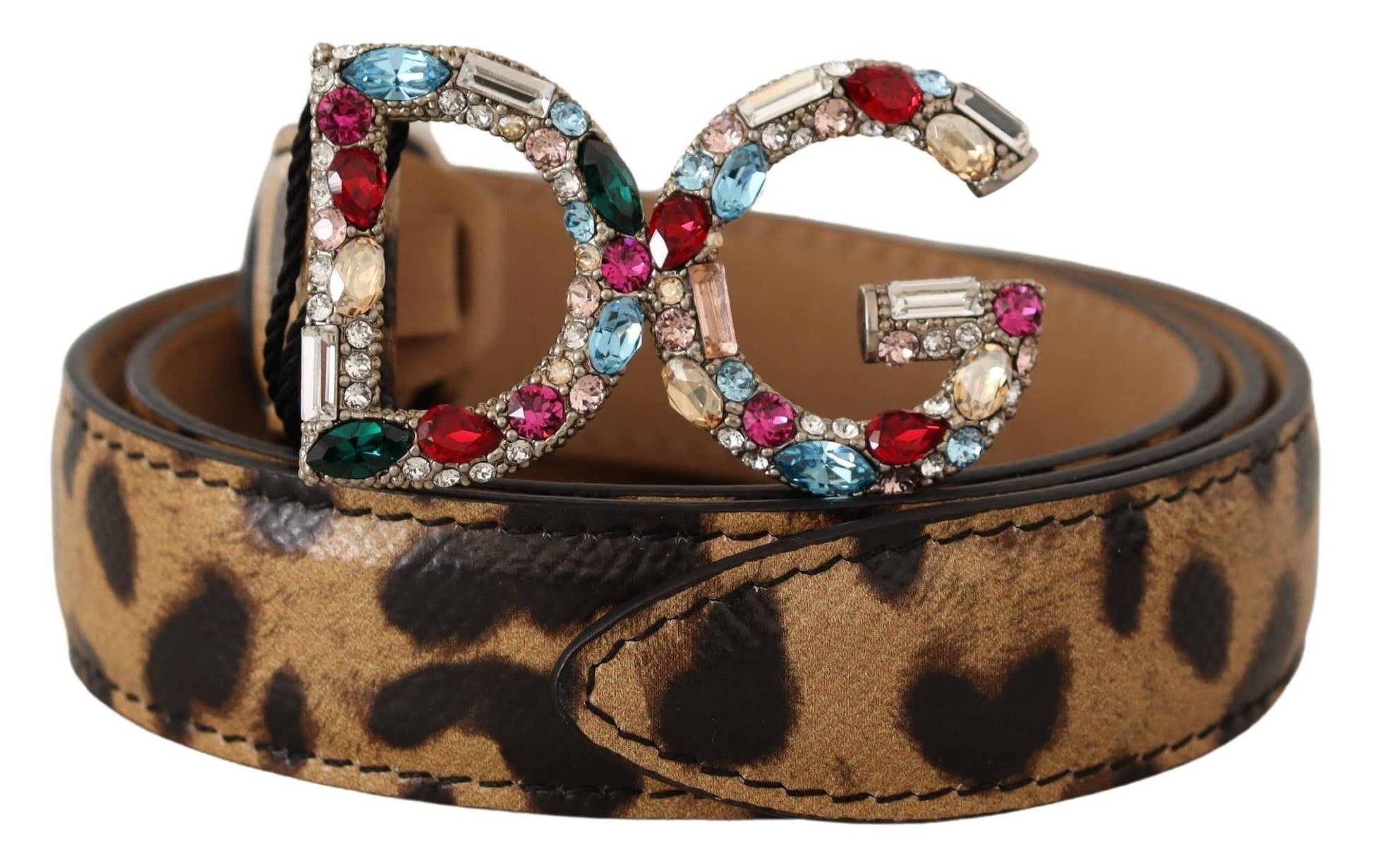 Dolce & Gabbana Elegant Crystal-Embellished Leopard Belt - Arichezz.store