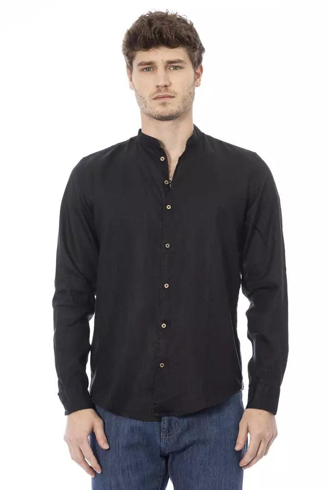 Baldinini Trend Black Lyocell Men Shirt - Arichezz.store