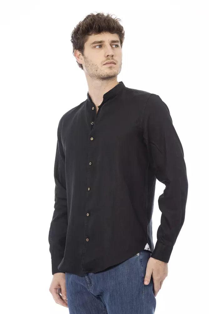 Baldinini Trend Black Lyocell Men Shirt - Arichezz.store