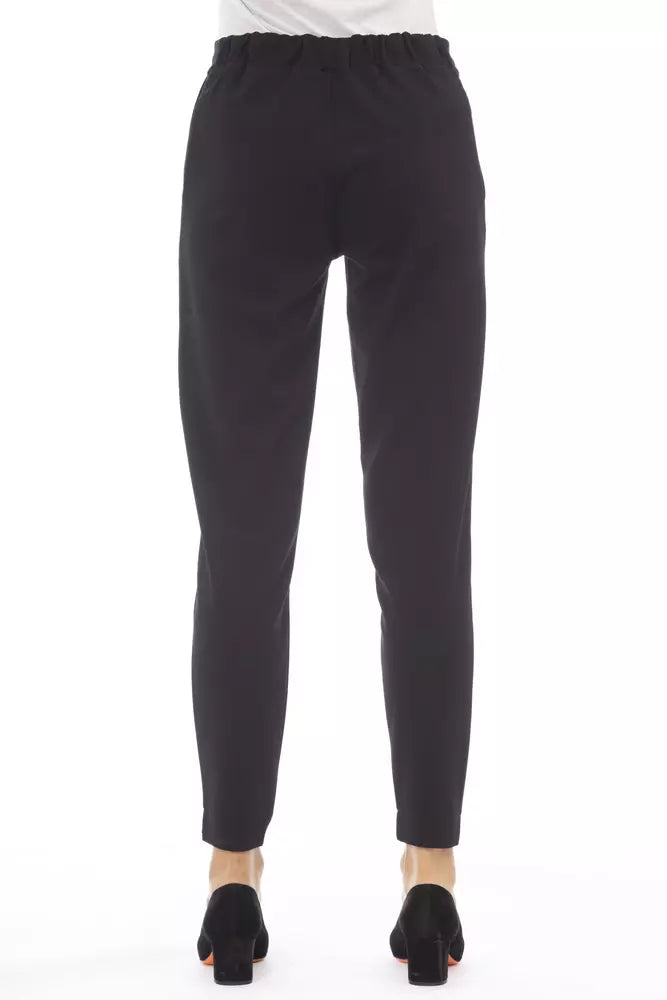 Alpha Studio Black Polyester Women's Trouser