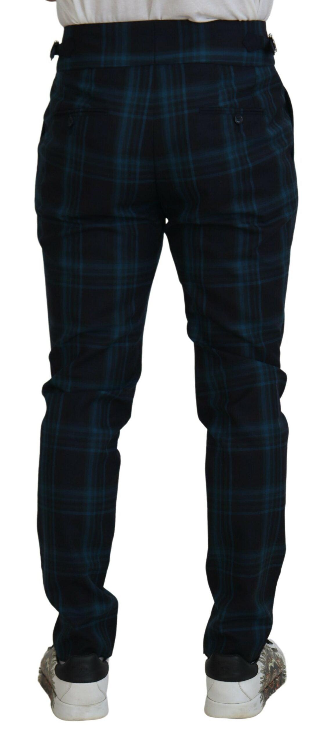 Dolce & Gabbana Elegant Plaid Wool Dress Pants - Arichezz.store