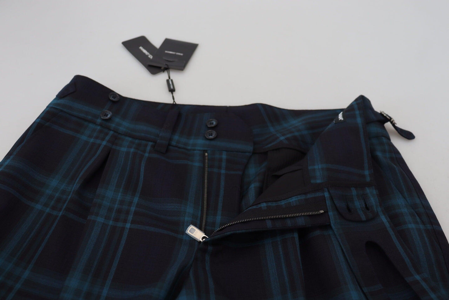 Dolce & Gabbana Elegant Plaid Wool Dress Pants - Arichezz.store