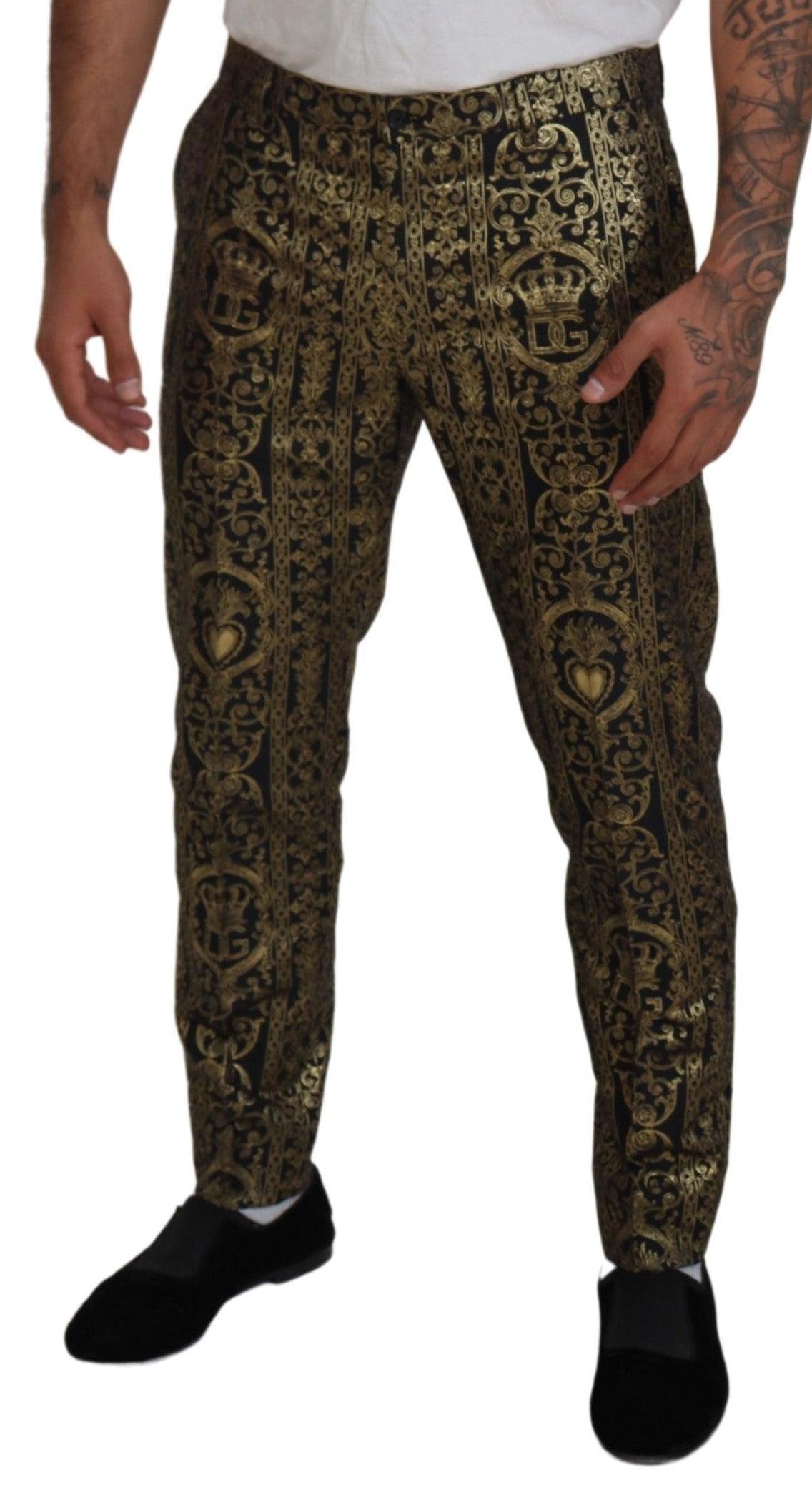 Dolce & Gabbana Elegant Jacquard Evening Pants - Arichezz.store