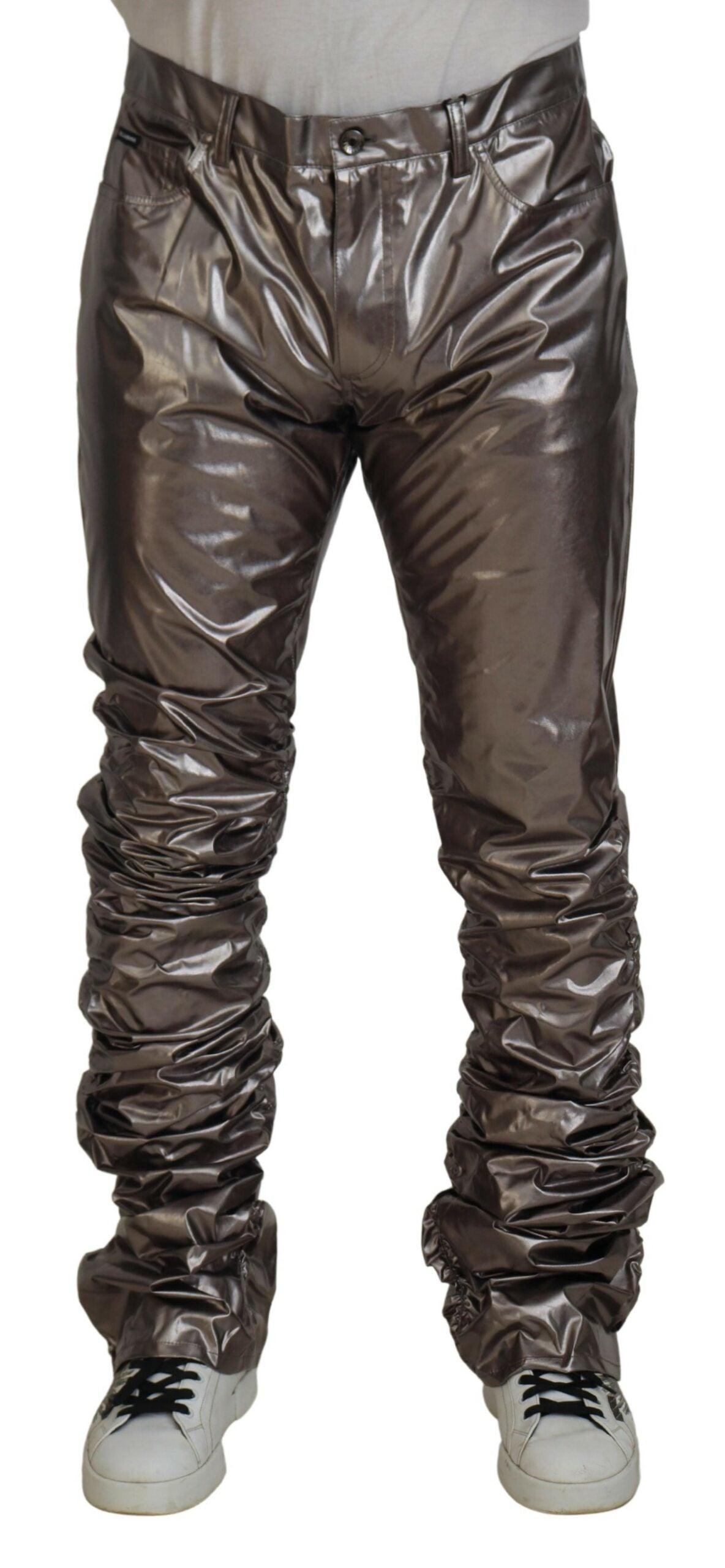 Dolce & Gabbana Metallic Silver Casual Pants - Arichezz.store