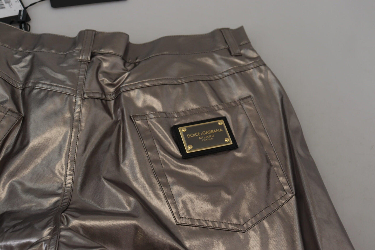 Dolce & Gabbana Metallic Silver Casual Pants - Arichezz.store