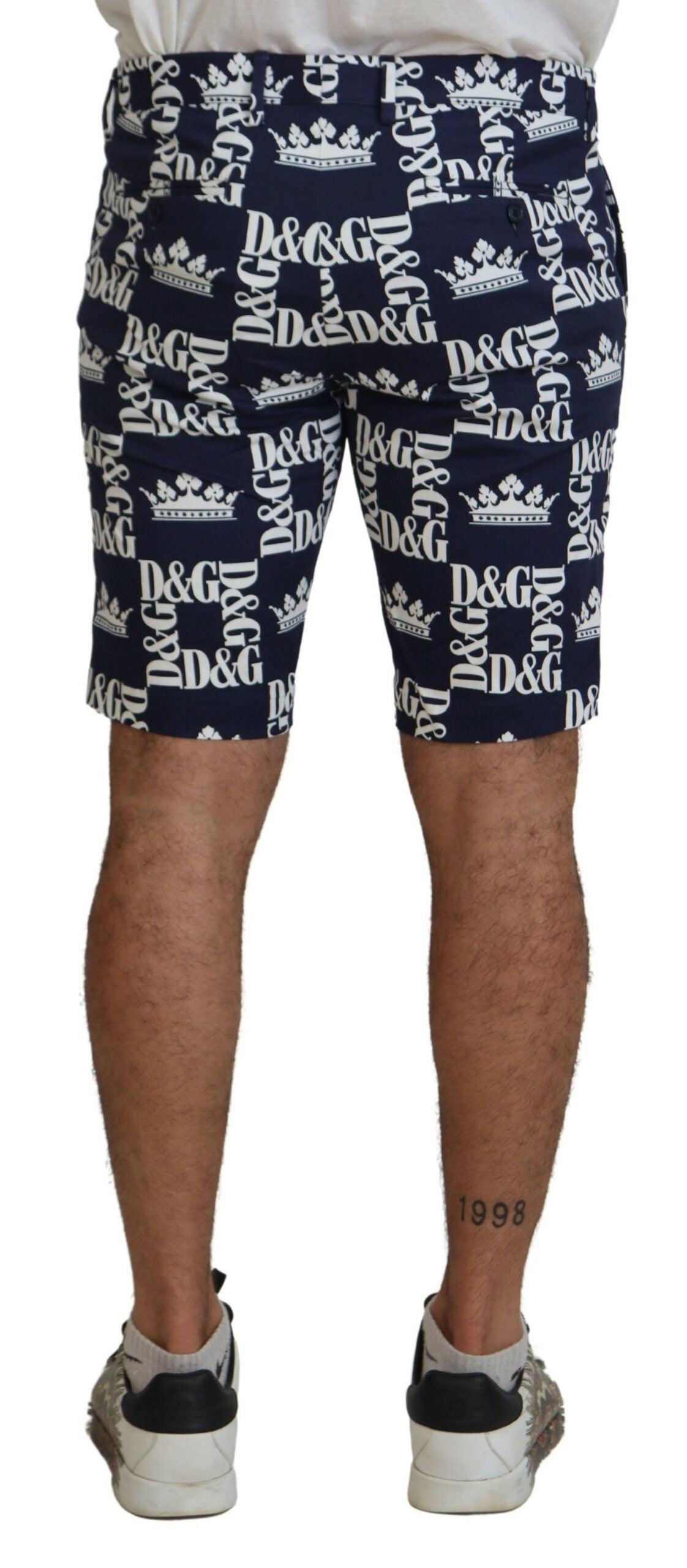 Dolce & Gabbana Casual Crown Print Chinos Shorts - Arichezz.store