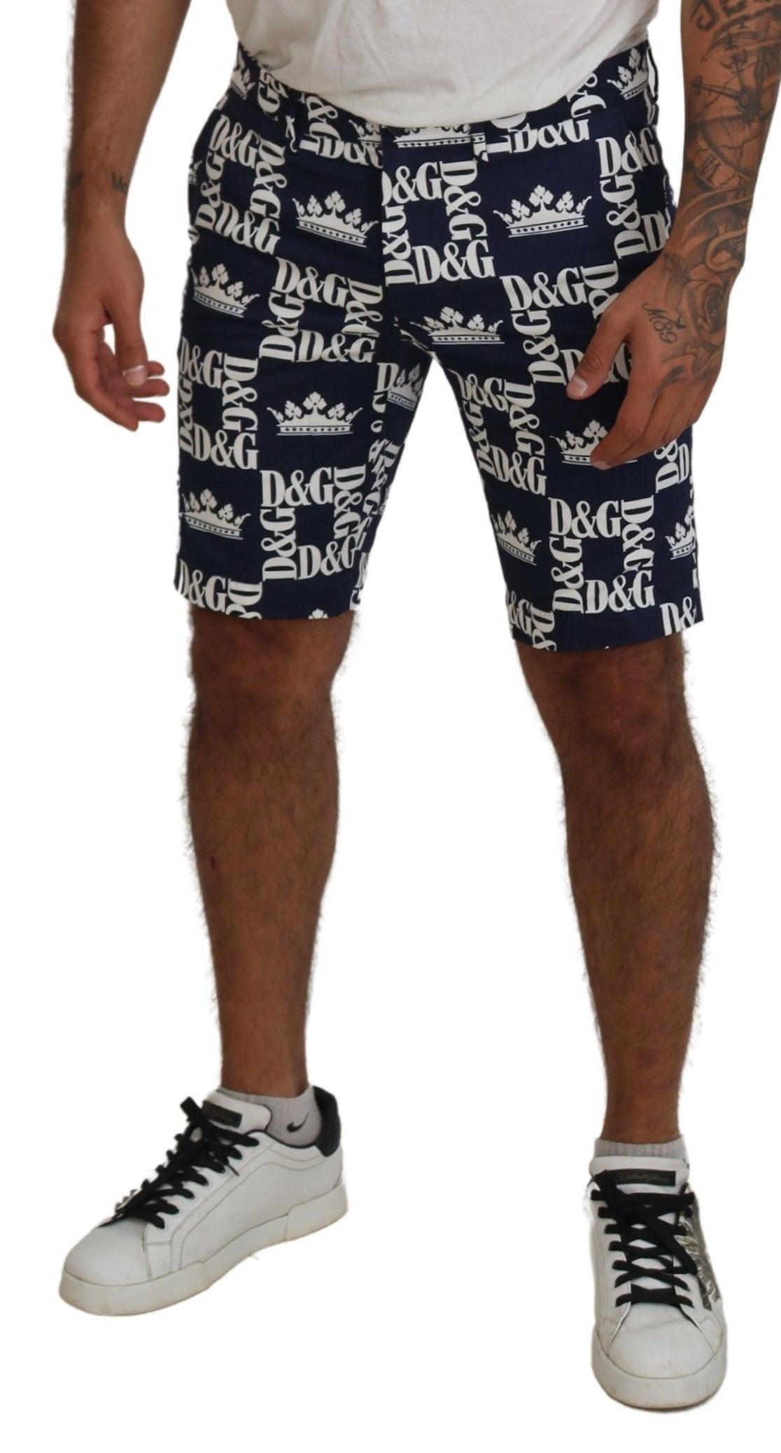 Dolce & Gabbana Casual Crown Print Chinos Shorts - Arichezz.store