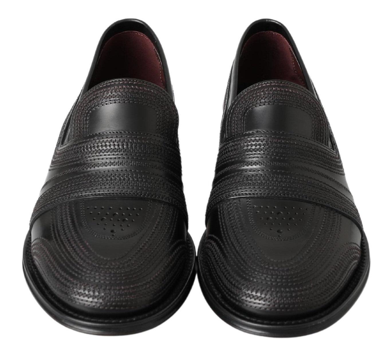 Dolce & Gabbana Elegant Black Leather Slipper Loafers - Arichezz.store