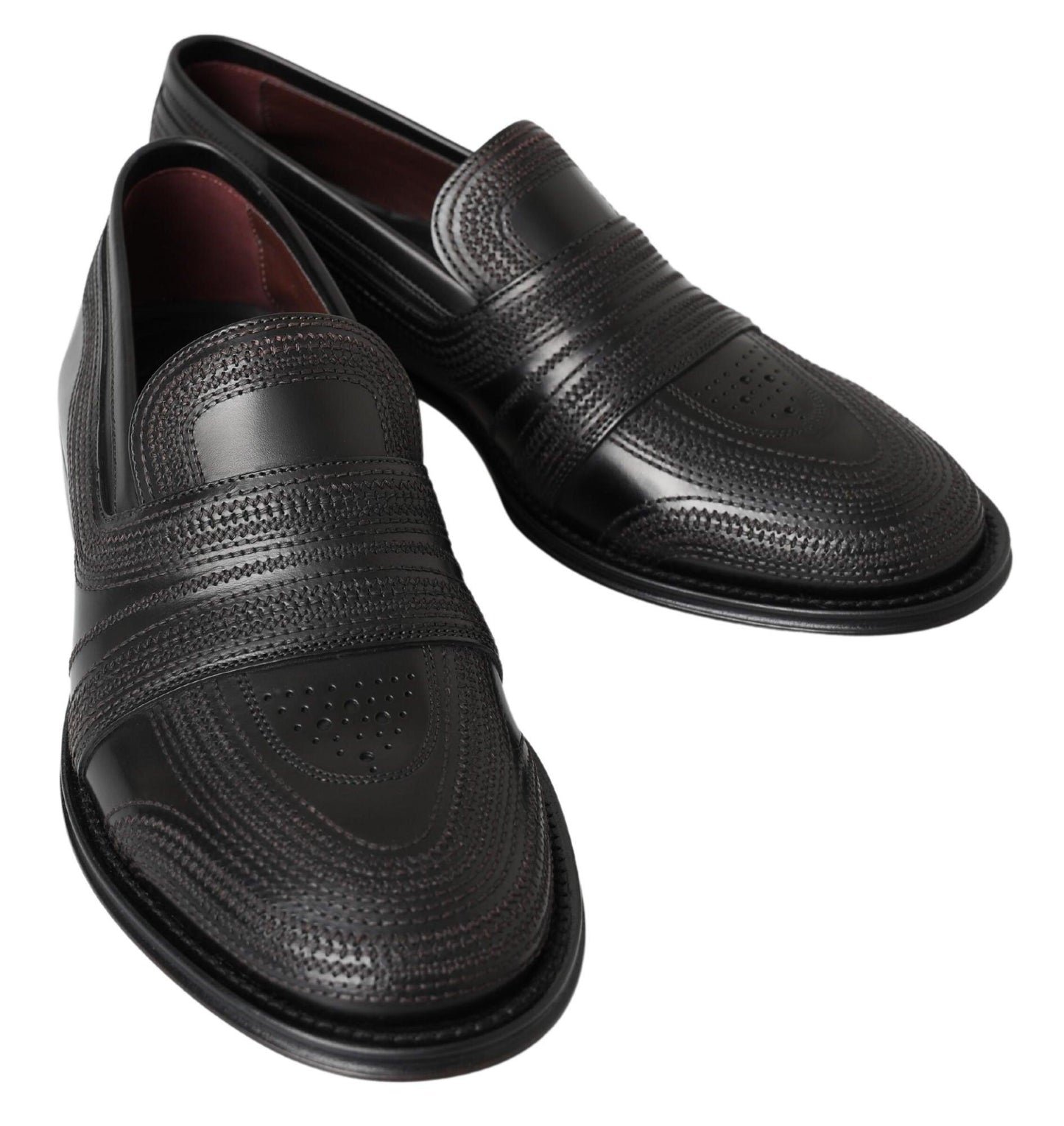 Dolce & Gabbana Elegant Black Leather Slipper Loafers - Arichezz.store