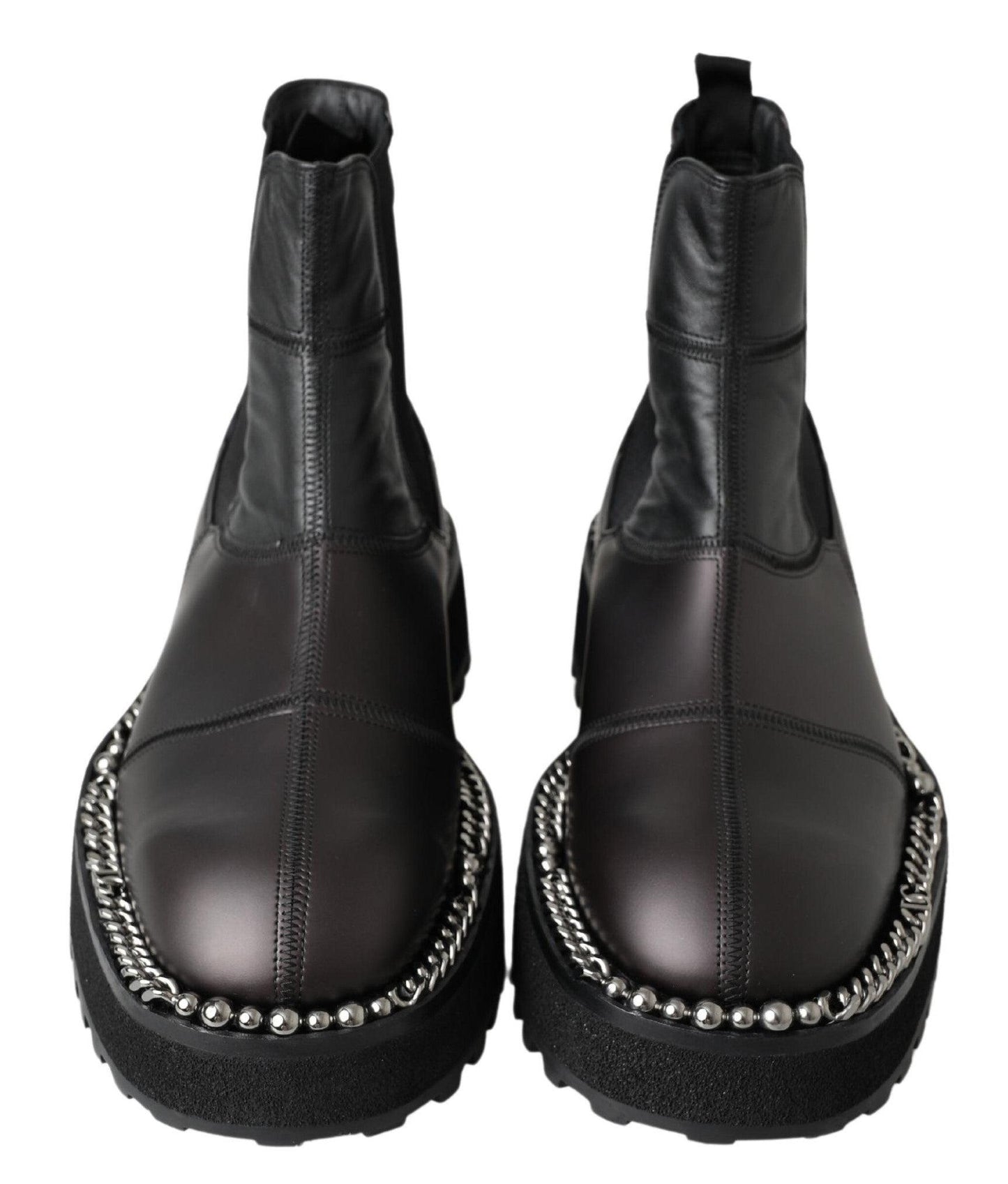 Dolce & Gabbana Elegant Black Ankle Stretch Slip On Boots - Arichezz.store