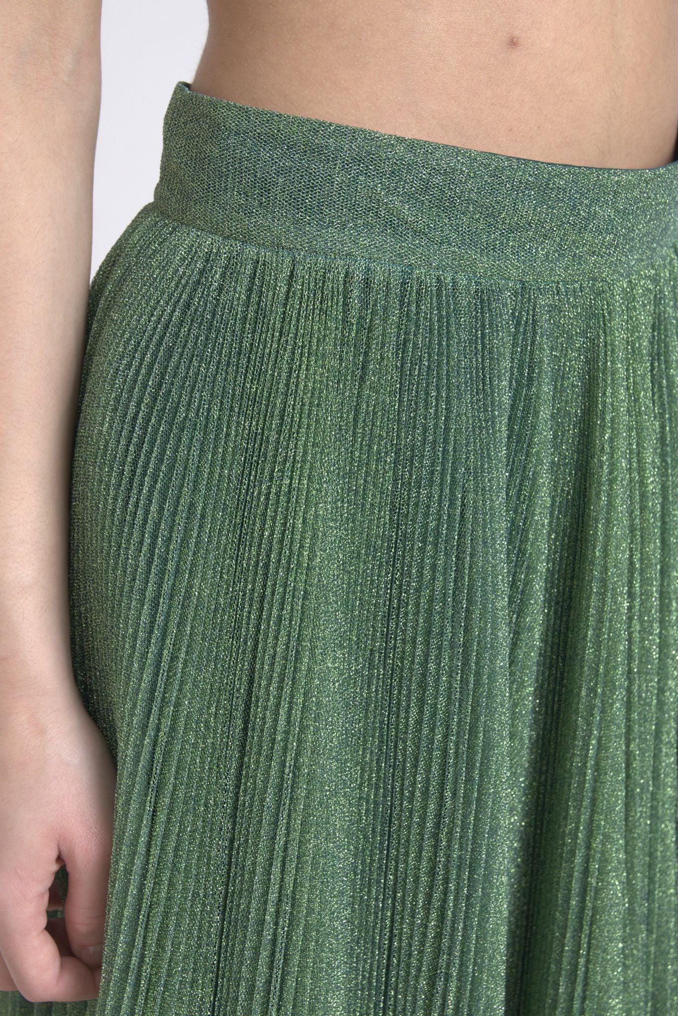 Dolce & Gabbana Enchanting Metallic Green Pleated A-Line Skirt - Arichezz.store