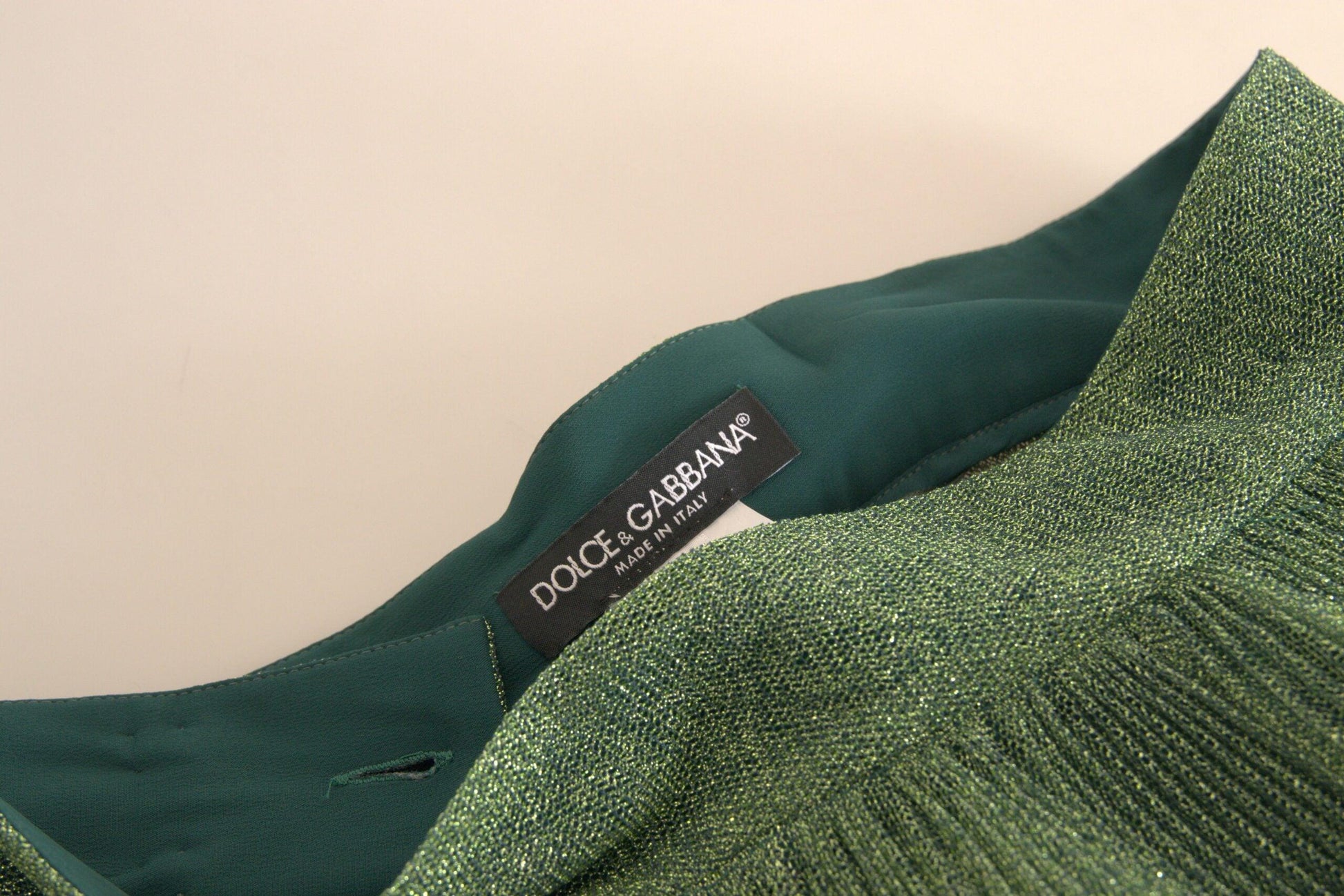 Dolce & Gabbana Enchanting Metallic Green Pleated A-Line Skirt - Arichezz.store