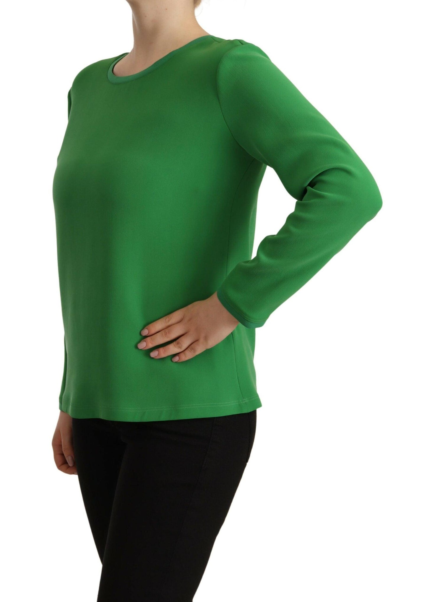 Armani Elegant Silk Long Sleeve Sweater in Lush Green - Arichezz.store