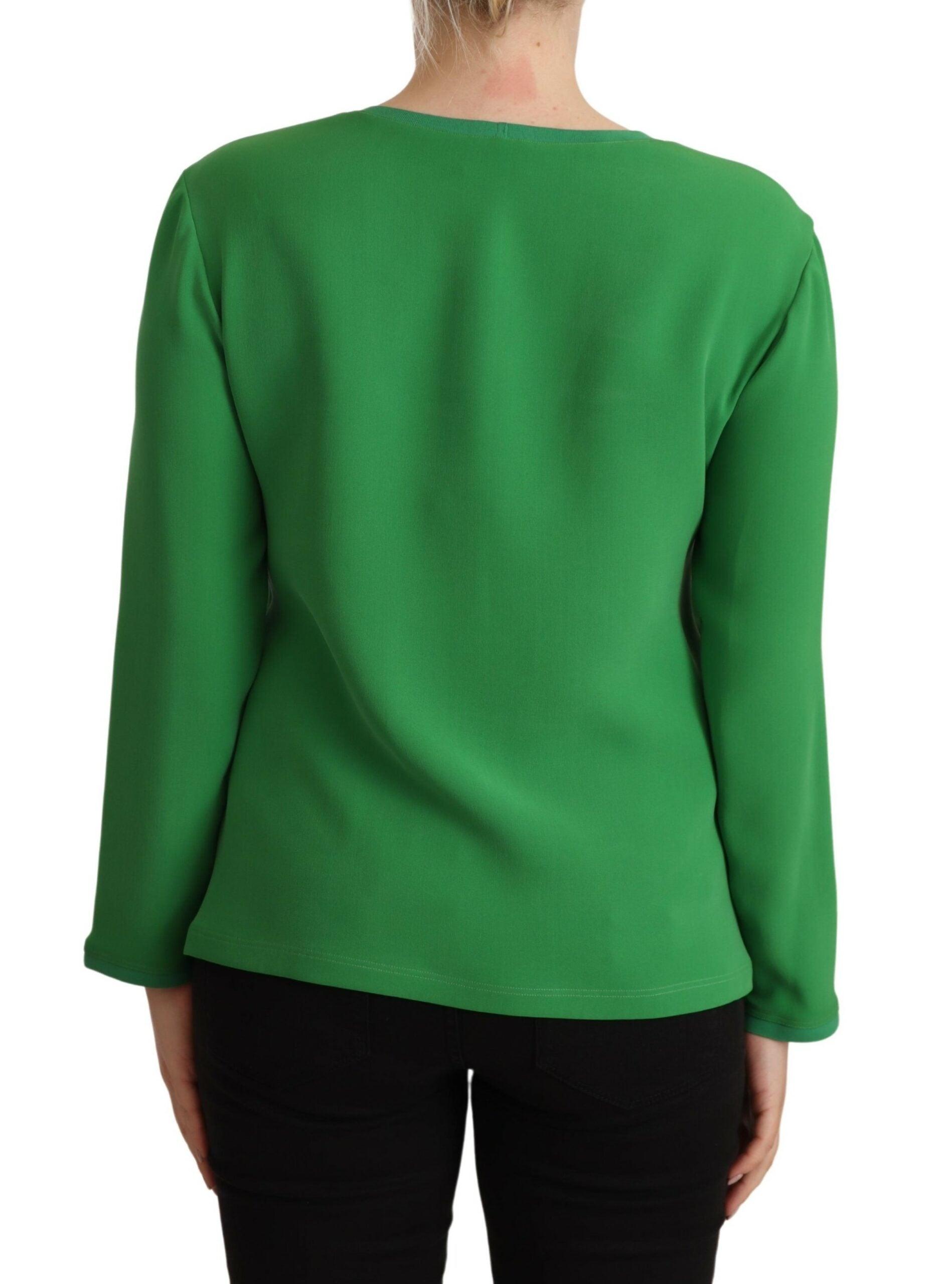 Armani Elegant Silk Long Sleeve Sweater in Lush Green - Arichezz.store