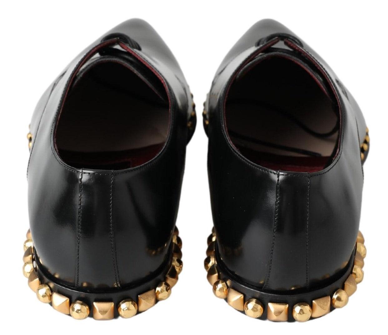 Dolce & Gabbana Elegant Studded Derby Formal Shoes - Arichezz.store