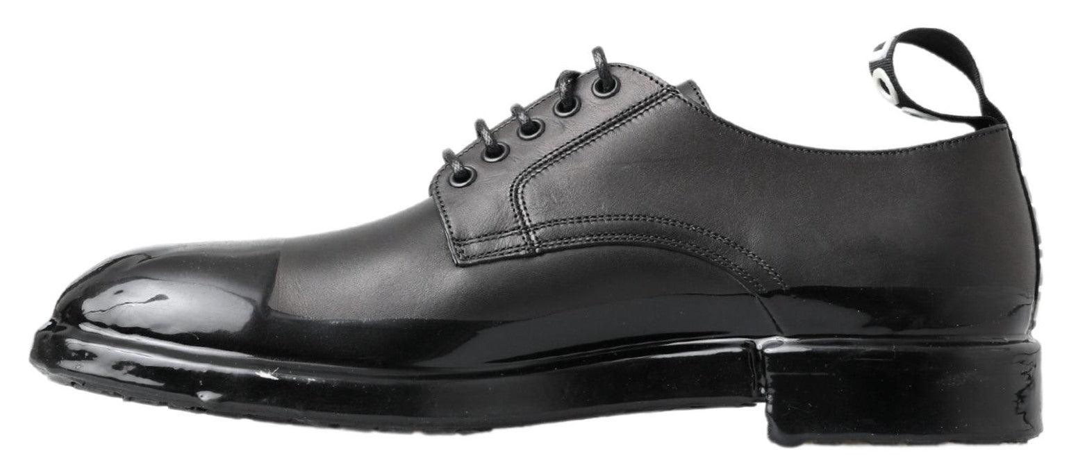 Dolce & Gabbana Elegant Derby Lace-Up Leather Shoes in Black - Arichezz.store