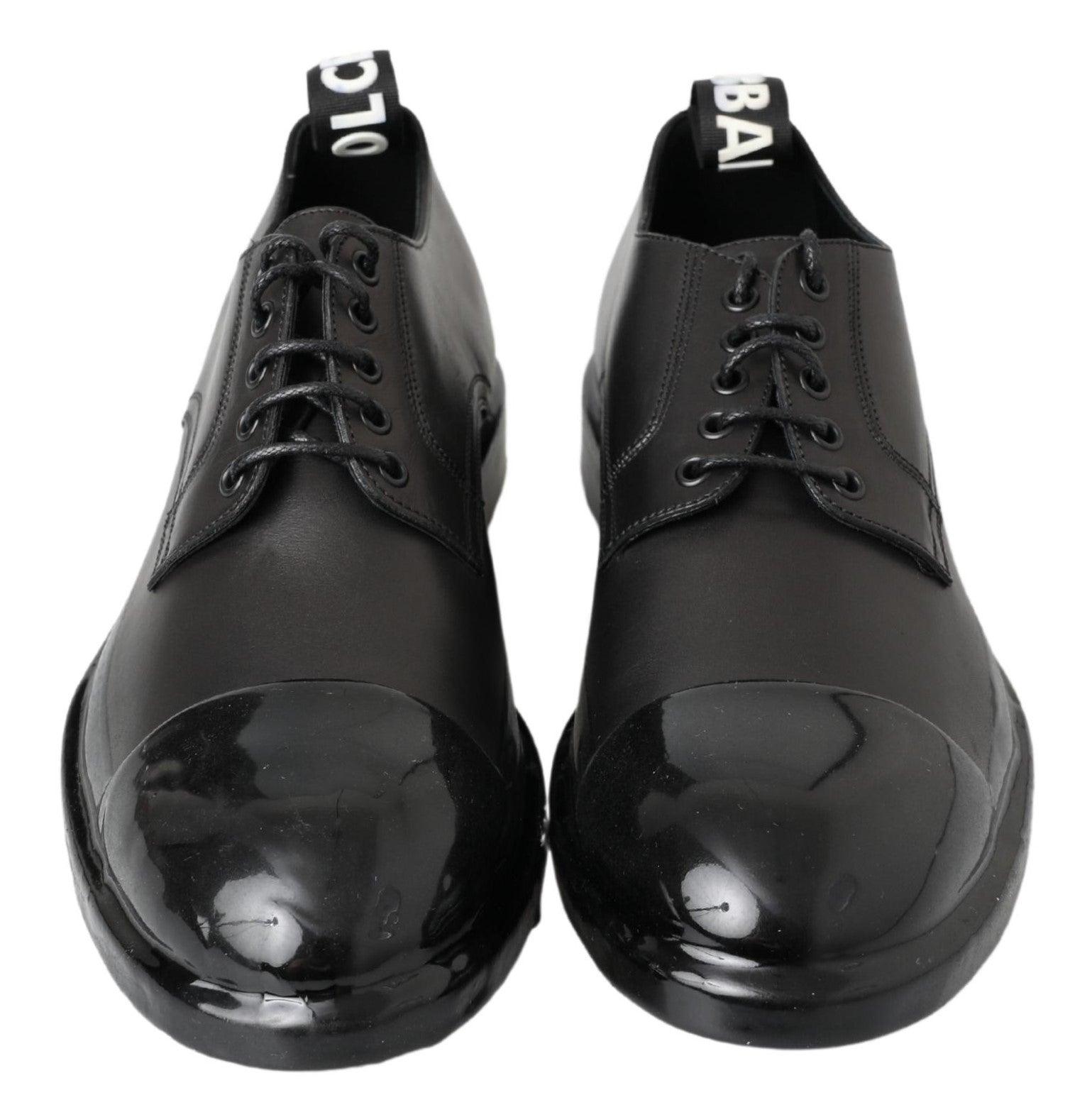 Dolce & Gabbana Elegant Derby Lace-Up Leather Shoes in Black - Arichezz.store