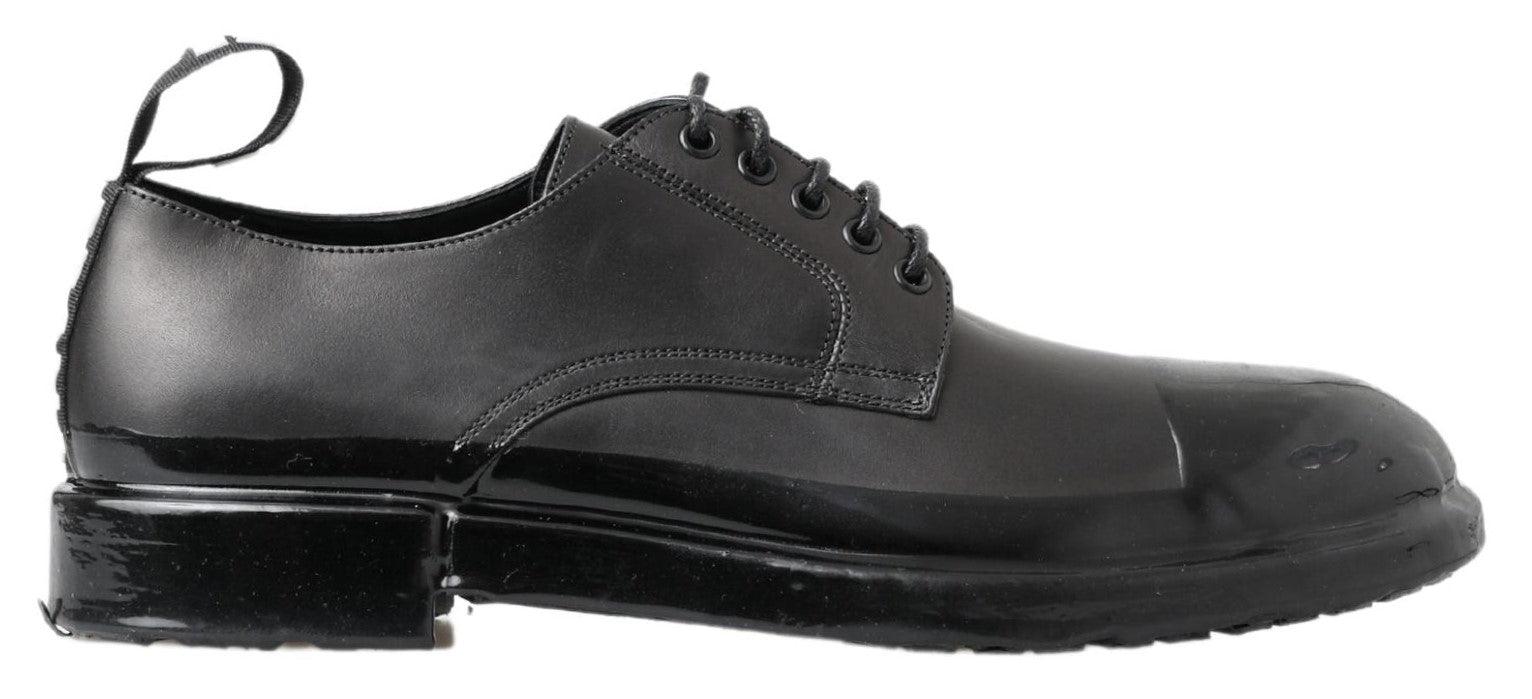 Dolce & Gabbana Elegant Derby Lace-Up Leather Shoes in Black - Arichezz.store