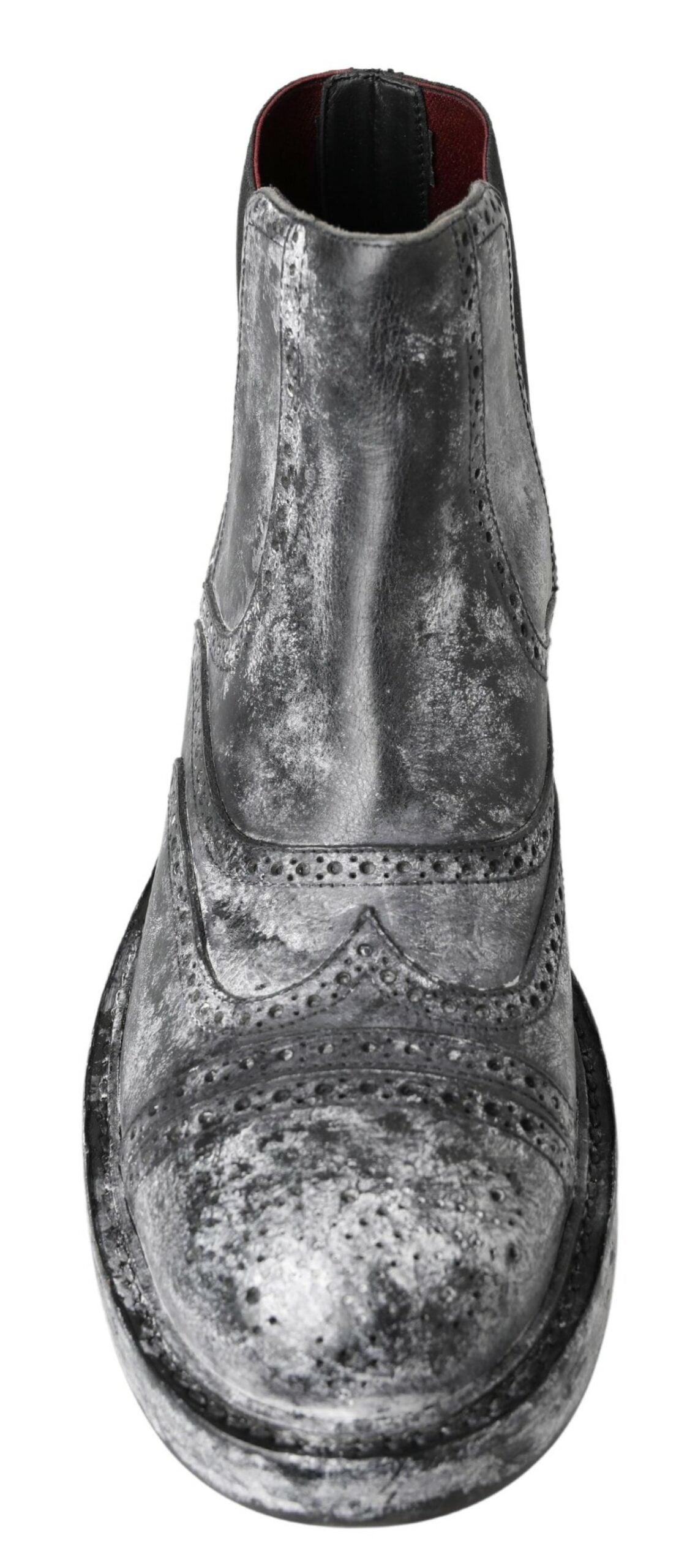 Dolce & Gabbana Elegant Black Faded Chelsea Ankle Boots - Arichezz.store