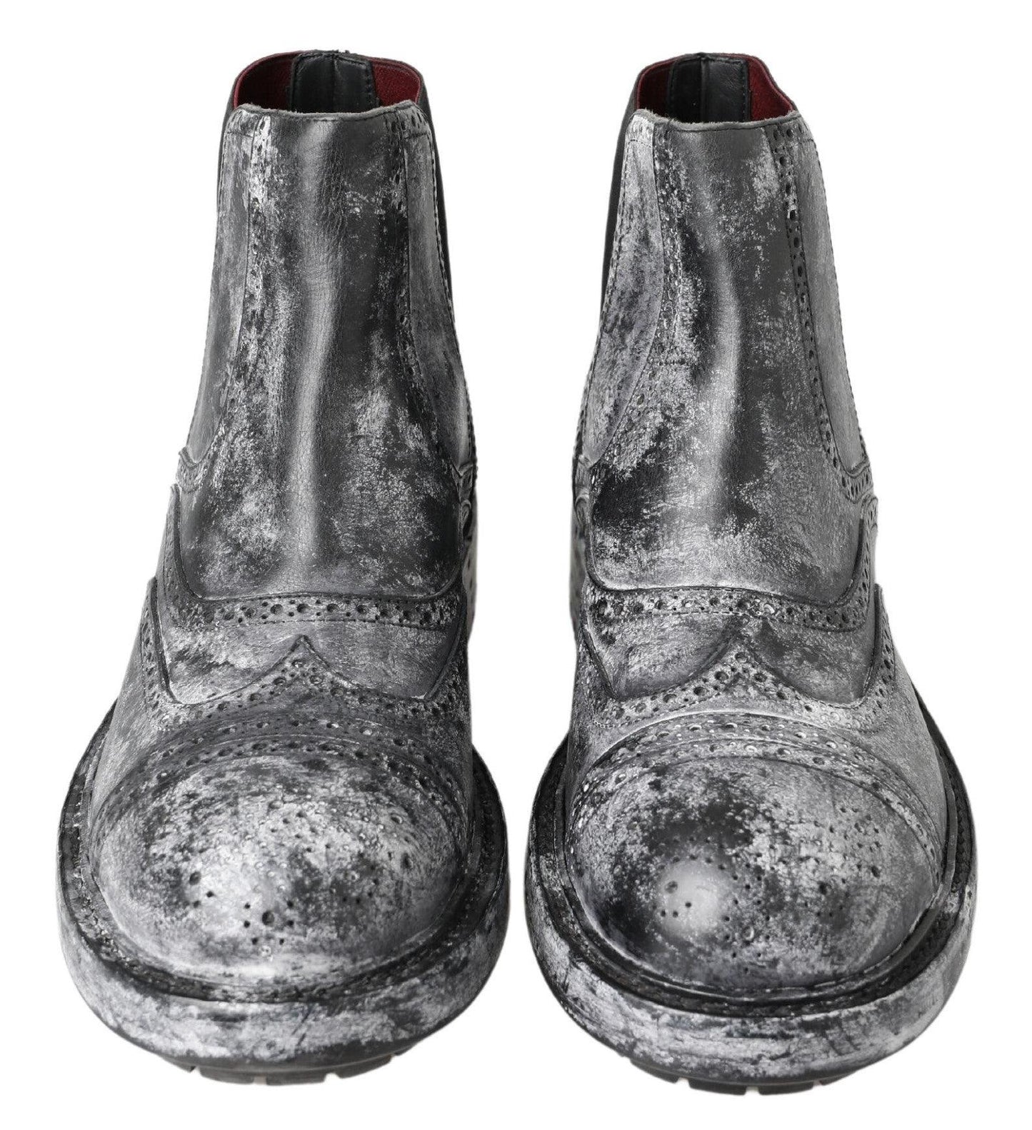 Dolce & Gabbana Elegant Black Faded Chelsea Ankle Boots - Arichezz.store