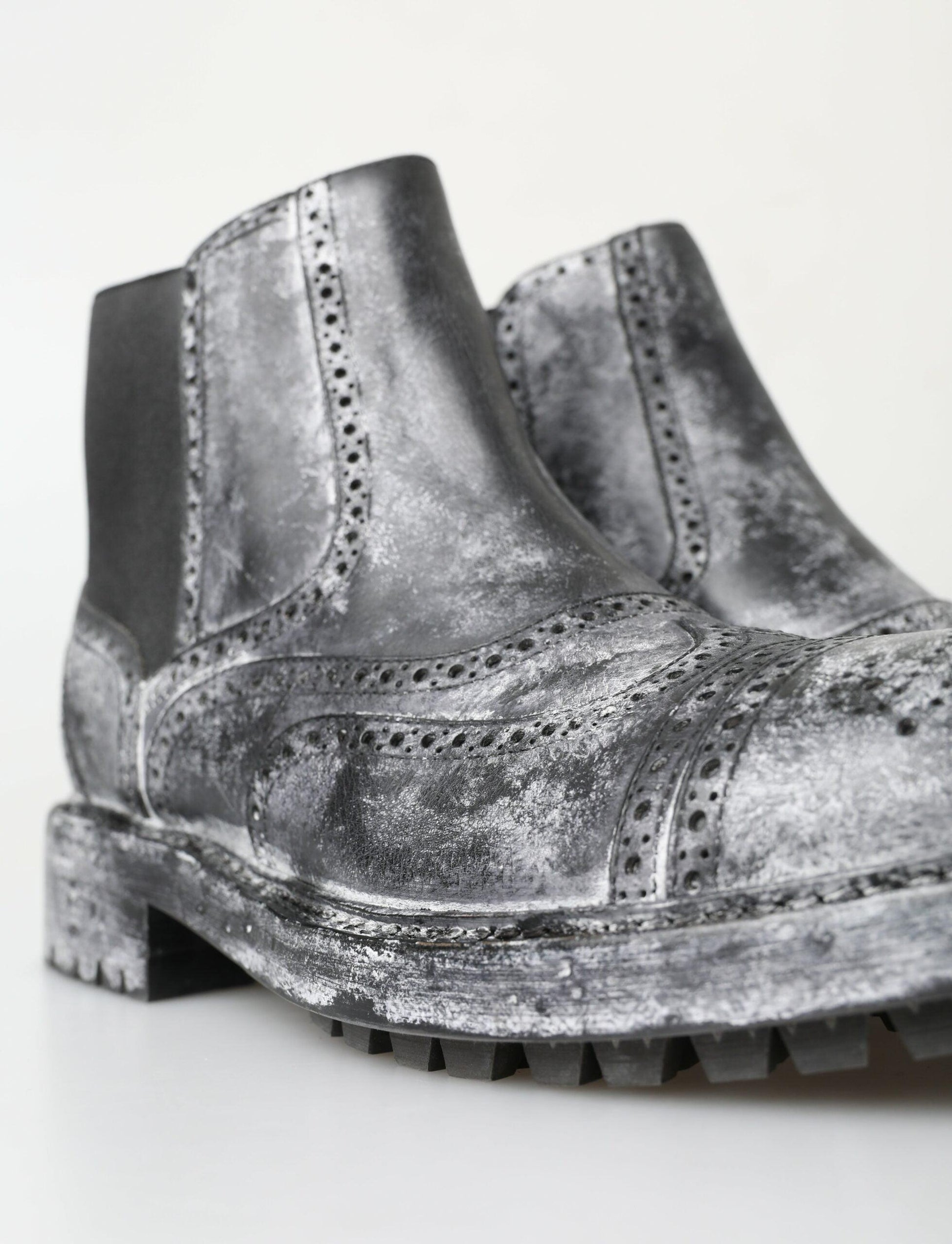 Dolce & Gabbana Elegant Black Faded Chelsea Ankle Boots - Arichezz.store