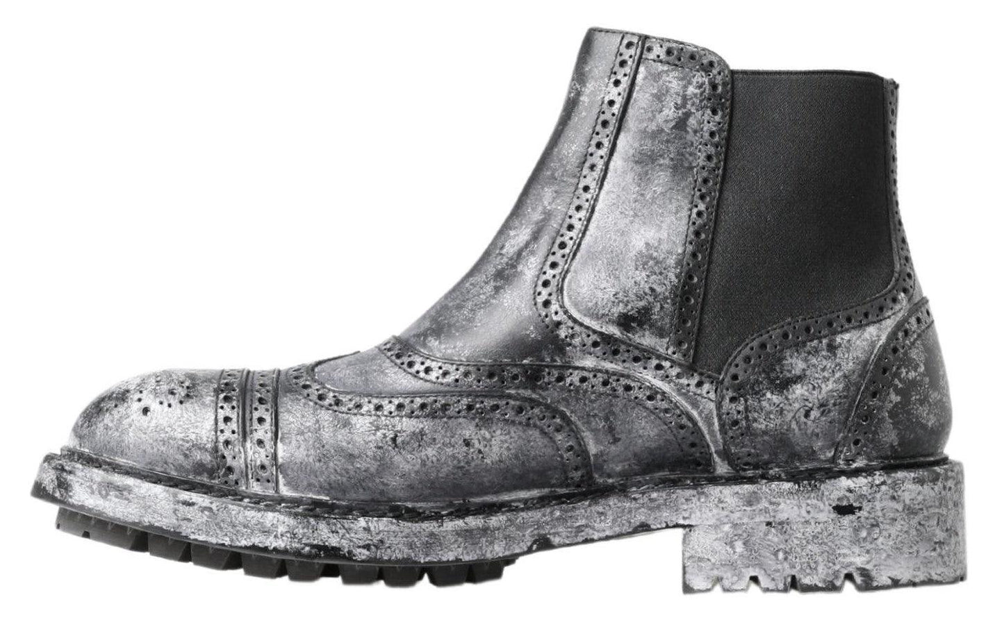 Dolce & Gabbana Elegant Black Faded Chelsea Ankle Boots - Arichezz.store