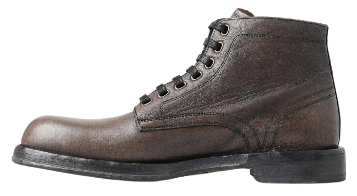 Dolce & Gabbana Elegant Horse Leather Lace-Up Boots - Arichezz.store