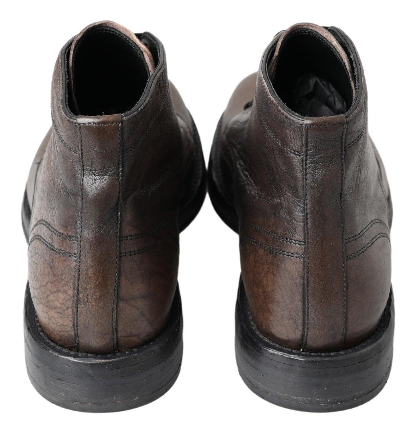 Dolce & Gabbana Elegant Horse Leather Lace-Up Boots - Arichezz.store